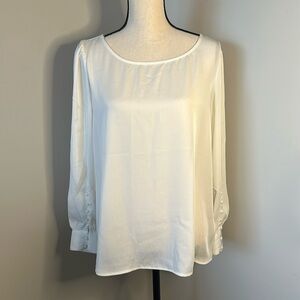 White Blouse w Button Detail